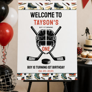 It’s Game Time Hockey 1st Birthday Party Foam Board
