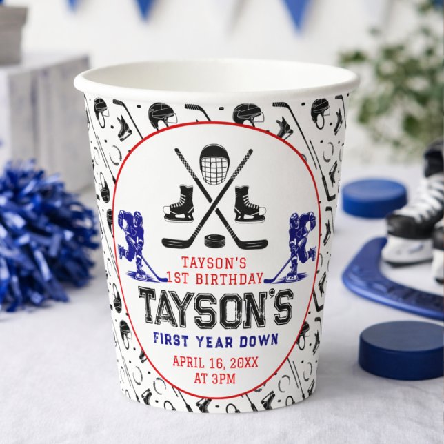  It’s Game Time Hockey 1st Birthday Party  Paper Cups (It’s Game Time Hockey 1st Birthday Party Paper Cups
)