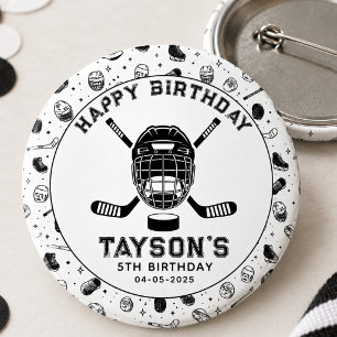 It’s Game Time Hockey 5th Birthday Party Button