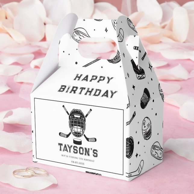 It’s Game Time Hockey 5th Birthday Party  Favor Boxes (Wedding)