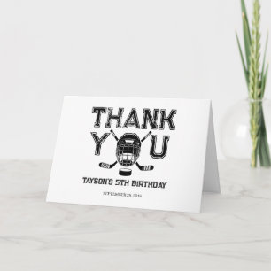 It’s Game Time Hockey 5th Birthday Party Thank You Card
