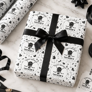 It’s Game Time Hockey 5th Birthday Party Wrapping Paper