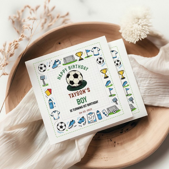 It’s Game Time Soccer 1st Birthday – Fun Kids  Napkins (It’s Game Time Soccer 1st Birthday – Fun Kids Napkins
)