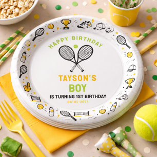 It’s Game Time Tennis 1st Birthday – Fun Kids Paper Plates