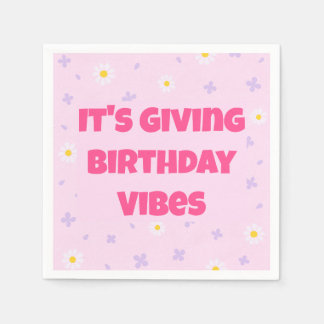 It’s Giving Birthday Vibes, Pink & Lavender Napkins