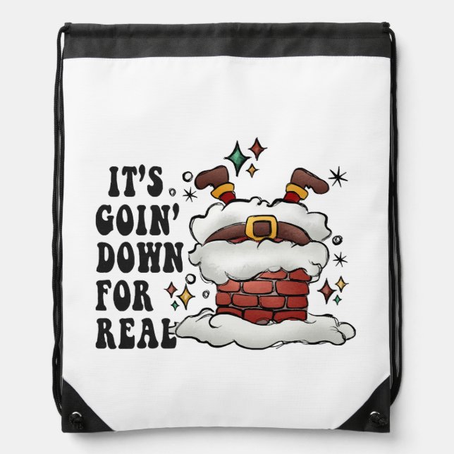 it s going down for real drawstring bag (Front)