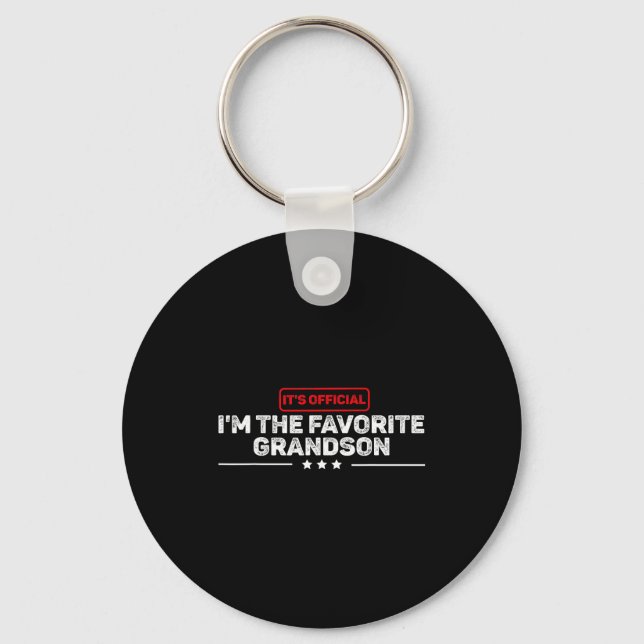 It’s I’m The Favorite Grandson Funny Humor Family  Keychain (Front)