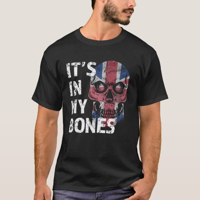 It s In My Bones British Flag Union Jack England U T-Shirt (Front)