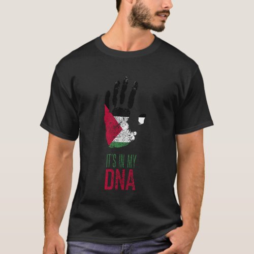 It S In My Dna Beautiful Hand Fingerprint Palestin T_Shirt