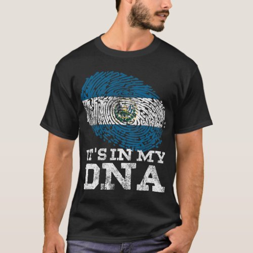 It_s In My DNA El Salvadoran Hispanic Gifts Flag o T_Shirt