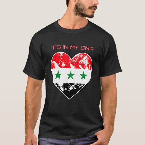 It S In My Dna Iraq   Proud Iraqi Heart Flag T_Shirt