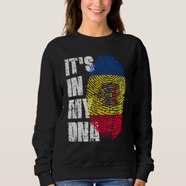 It S In My Dna Moldova Flag Moldovan Sweatshirt (Front)