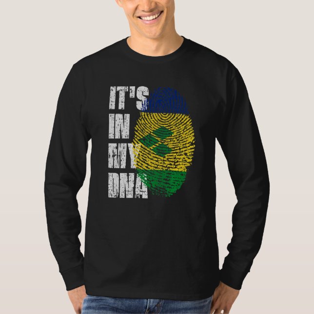It S In My Dna St Vincent & Grenadines Flag Roots T-Shirt (Front)