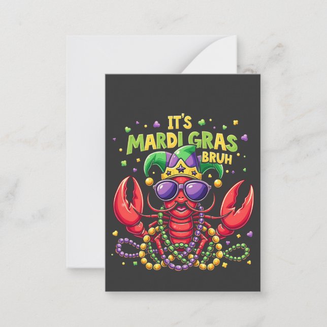 It’s Mardi Gras Bruh Funny Shrimp New Orleans   Note Card (Front)