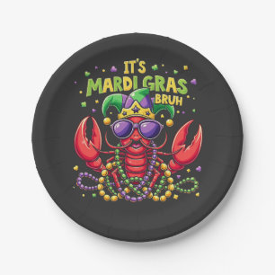 It’s Mardi Gras Bruh Funny Shrimp New Orleans   Paper Plates