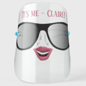 It’s me! Silly, funny disguise mouth & sunglasses Face Shield (Front)