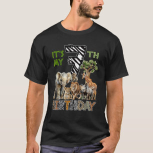It s My 7th Birthday Boy Safari Jungle Theme 7 Yea T-Shirt