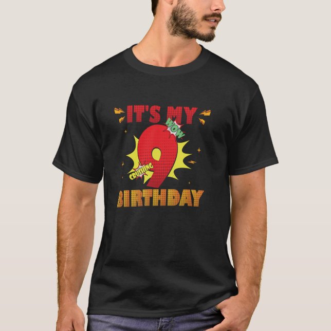 It s My 9th Birthday Comic 9 Year Old Birthday T-Shirt (Front)