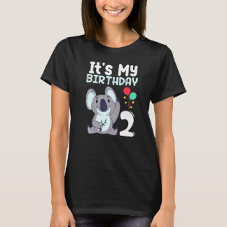 It`s My Birthday 2 Kids Party Themed Koala Birthda T-Shirt
