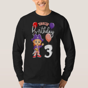 It`s My Birthday 3 Pirate Party Themed Pirate Birt T-Shirt