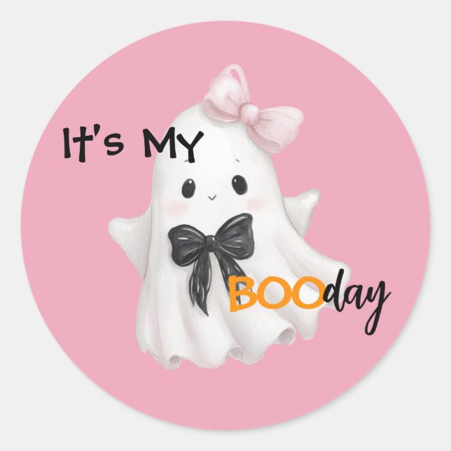It’s My BOOday – Spooky Sweet Celebration Classic Round Sticker (Front)