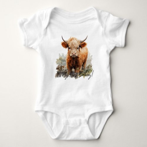 Its My First Birthday _ New to the Herd PNG Baby Bodysuit