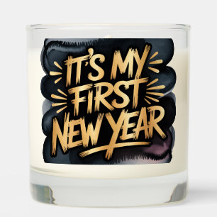 It’s My First New Year in Black and Gold Gift Scented Candle