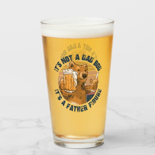 Its Not a Dad Bod Funny Bear  Glass