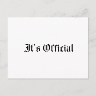 It’s Official Rustic Gothic Wedding Announcement Postcard