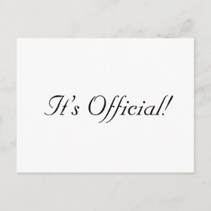 It’s Official! Rustic Simple Wedding Announcement Postcard