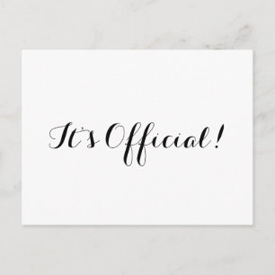 It’s Official! Simple Eloped Wedding Announcement Postcard
