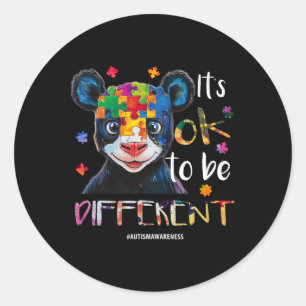It’s Ok To Be Different - Autism Awareness Panda Classic Round Sticker