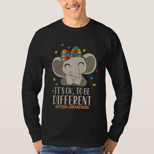 It s Ok to Be Different Autism Awareness Puzzle El T-Shirt (Front)