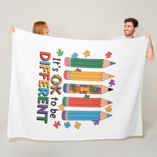 It’s OK to be Different Autism Awareness Teacher Fleece Blanket