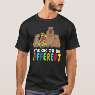 It s Ok To Be Different Capybara Autism Awareness T-Shirt