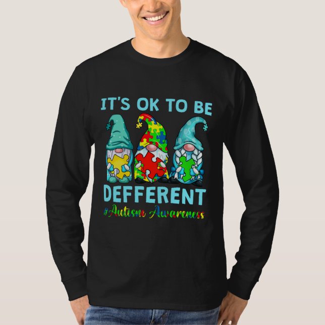 It S Ok To Be Different Cute Cool Autism Awareness T-Shirt (Front)