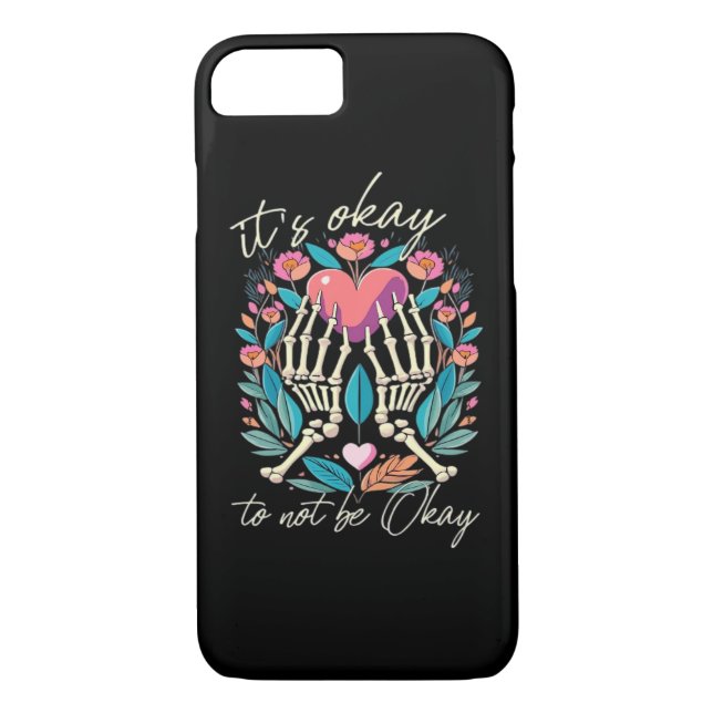 It’s Ok To Not Ok - Skeleton Hands With Heart  Case-Mate iPhone Case (Back)