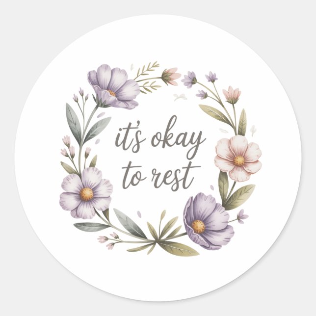 It’s Okay to Rest Sticker | Mental Health  (Front)