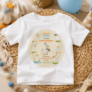 It’s ONE Silly Goose Retro 1st Birthday Fun Modern Baby T-Shirt