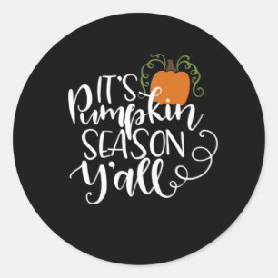 It’s Pumpkin Season Y’all Funny Trendy Classic Round Sticker