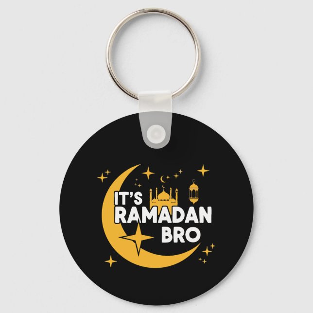 It’s Ramadan Bro Happy Fasting Islamic Crescent  Keychain (Front)