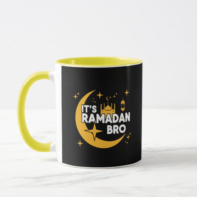 It’s Ramadan Bro Happy Fasting Islamic Crescent  Mug (Left)