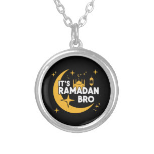 It’s Ramadan Bro Happy Fasting Islamic Crescent Silver Plated Necklace