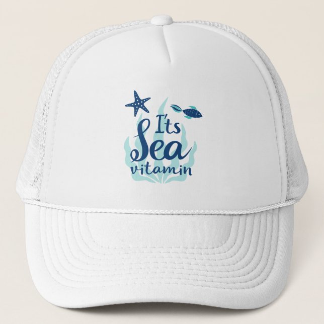 It’s Sea Vitamin – Fun Ocean-Inspired Summer Tee Trucker Hat (Front)