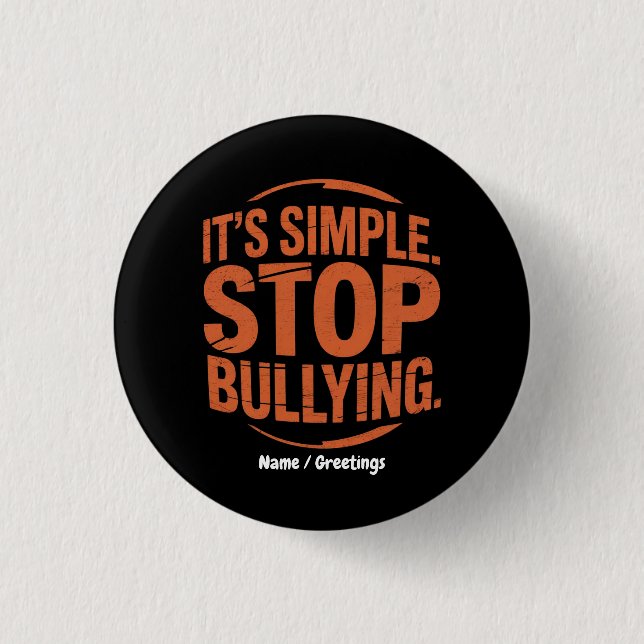 It’s Simple Stop Bullying Anti-Bullying Awareness Button (Front)