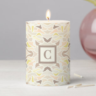 It’s So Ivory Geometric Abstract Pattern Pillar Candle