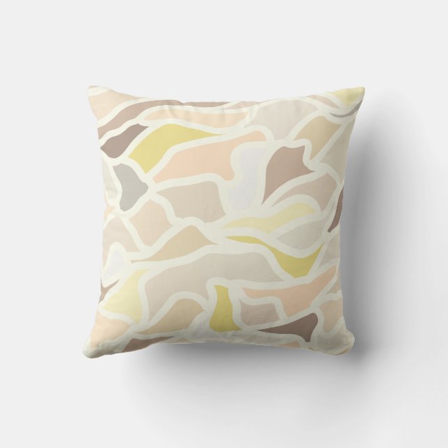 It’s So Ivory Geometric Abstract Pattern  Throw Pillow (Back)
