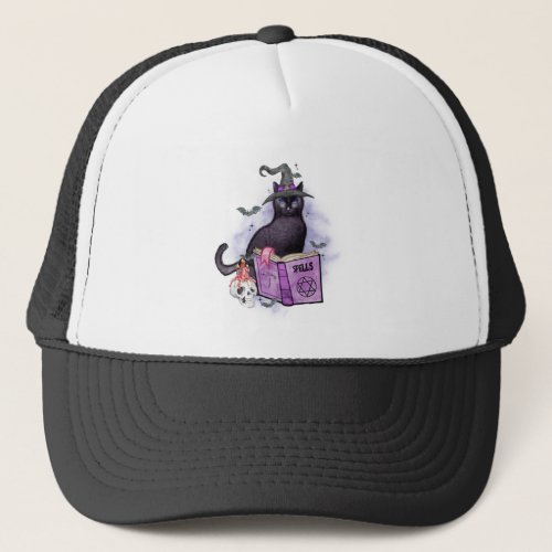 Its Spooky Season Funny Cat Sublimation Trucker Hat
