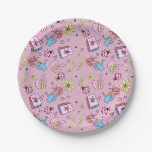 It’s Springtime Book Lovers Colorful Doodles Party Paper Plates