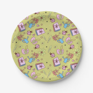 It’s Springtime Book Lovers Colorful Doodles Party Paper Plates